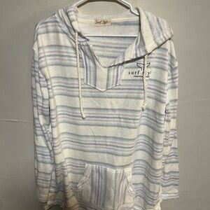 Surf Style Blue and Cream Hoodie